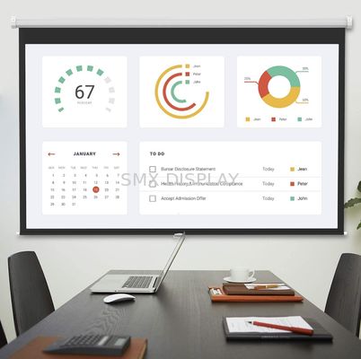 품질 자동차 잠금장치 16:9 120 인치와 매뉴얼 프로젝터 스크린을 내리세요 공장