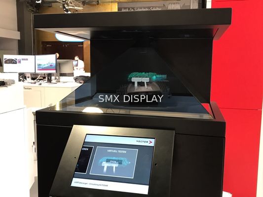 품질 22" 홀로그램 피라미드 진열장 사실상 홀로그램 3D 기술 자필 상자 공장