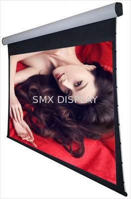 품질 천장 3D 탭에 의하여 긴장된 자동화한 영사막을 가정 영화관을 위해 120" 벽으로 막으십시오 공장