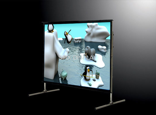 품질 200" 휴대용 이동할 수 있는 영사기 스크린 정면 백색/회색 후방 물자를 가진 빠른 겹 스크린 공장