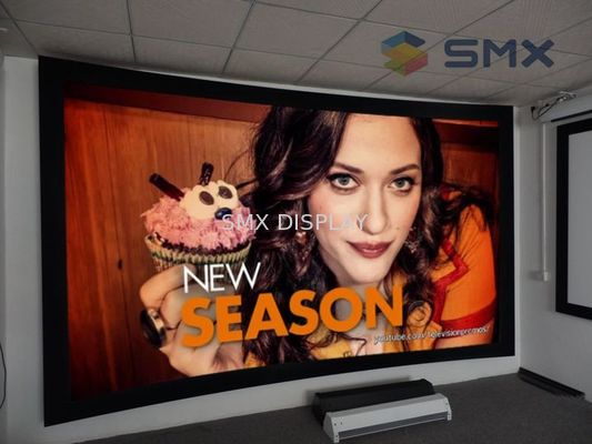 품질 주문을 받아서 만들어진 큰 구부려진 영사막 까만 우단 국경을 가진 120 인치 공장