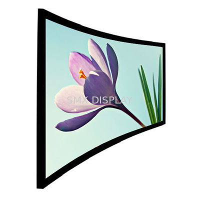 품질 180"는 백색/회색 가동 가능한 HD 사건을 위한 짜개진 조각 광택 직물을 가진 영사막을 구부렸습니다 공장