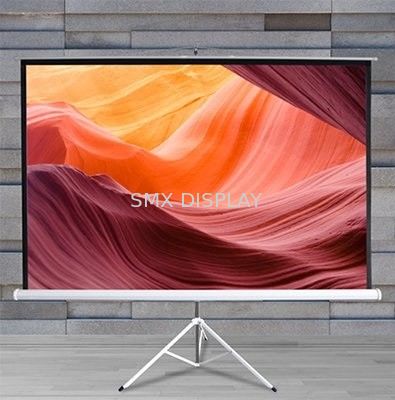 품질 섬유 유리 영사기는 야외인 것을 위해 철회할 수 있는 스크린 84 " 바닥 스탠드를 끌어올립니다 공장